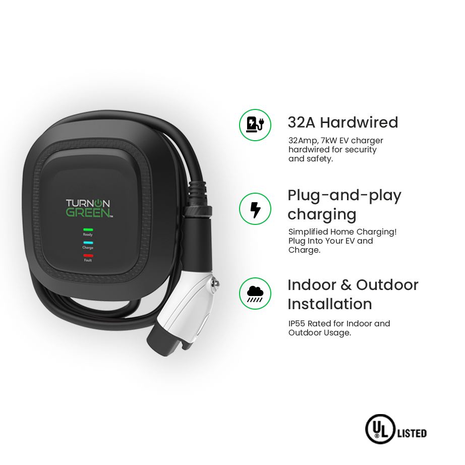 Pulsar Plus Level 2 Electric Vehicle Smart Charger 48 Amp Hardwired Ultra Compact